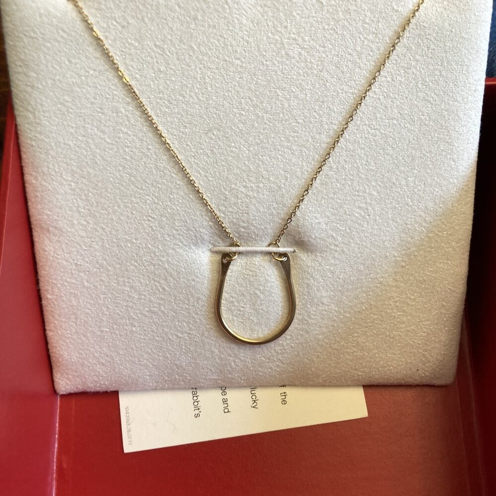 159 Red Envelope Lucky Horseshoe Necklace NIB